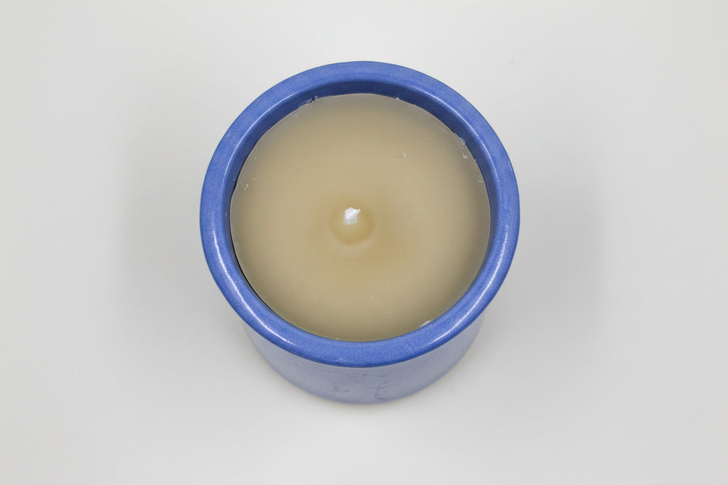 Upcycled Blue / Periwinkle Ceramic Jar ~ Medium Size