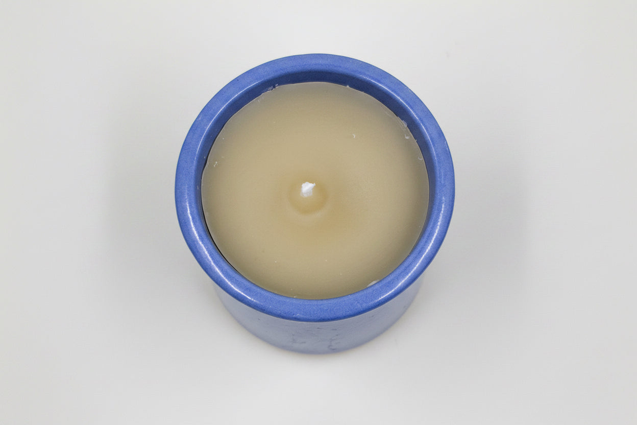 Upcycled Blue / Periwinkle Ceramic Jar ~ Medium Size