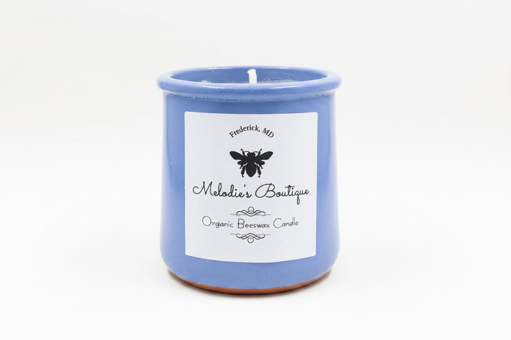 Upcycled Blue / Periwinkle Ceramic Jar ~ Medium Size