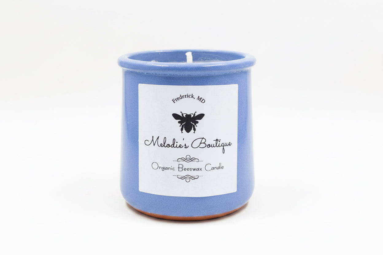 Upcycled Blue / Periwinkle Ceramic Jar ~ Medium Size
